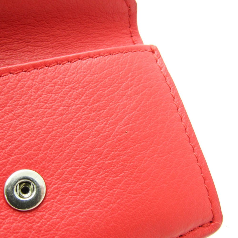 Balenciaga Papier Mini Wallet 391446 Women's Leather Wallet (tri-fold) Red Color - Picture 14 of 16